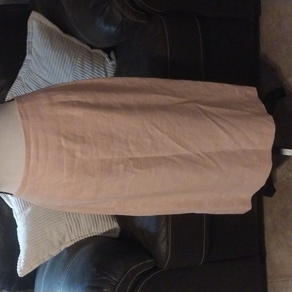 Blassport Pink Linen Long Pencil Skirt with Back Split Size 8P - Picture 1 of 8